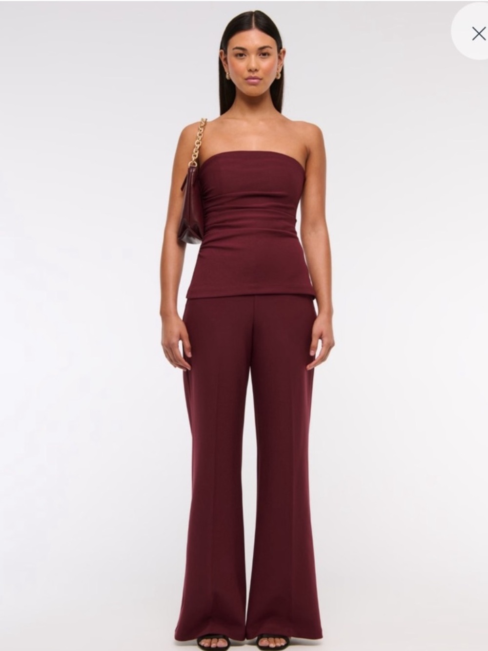 Abercrombie Strapless ruched peplum jumsuit
